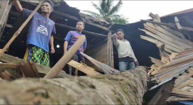 
					Tertimpa Pohon, Rumah Warga di Bonne-Bonne Butuh Perbaikan
