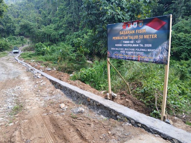 
					Perkuat Badan Jalan, Talud TMMD Ke-127 di Bulo Selesai Dikerjakan